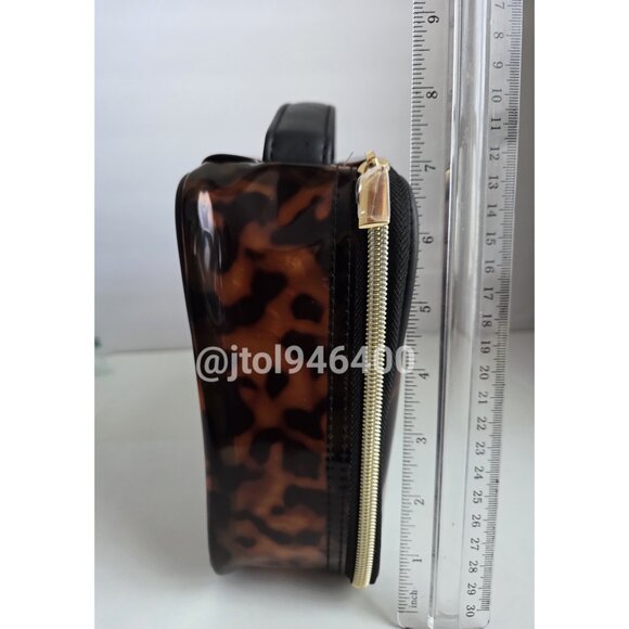 Makeup Bag Tortoise Print Travel Case - Picture 5 of 12